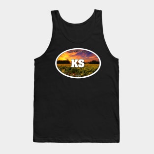 Kansas Sunflower Travel Sticker Tank Top